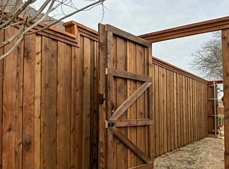 Gates that match: Same wood, same finish as the fence